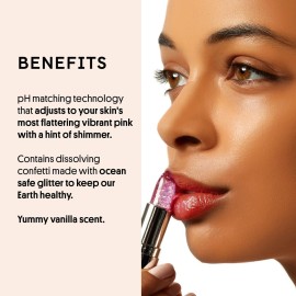Winky Lux Glitter Confetti Balm, pH Color Changing Lipstick, Vegan & Cruelty Free Lip Balm, Hydrate & Plump, Sheer Pink Lipstick With Lavender Confetti Winky Lux Glitter Confetti Balm, pH Color Changing Lipstick, Vegan & Cruelty Free Lip Balm, Hydrate & Plump, Sheer Pink Lipstick With Lavender Confetti