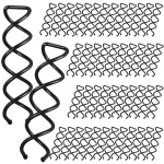 FANDAMEI 50PCS Spiral Hair Pins, Spin Pins Non-Scratch Round Tips, Twist Screw Hair Pin for Women Bun Hair Style DIY, Spiral Bobby Pins Black