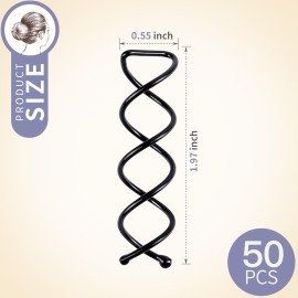 FANDAMEI 50PCS Spiral Hair Pins, Spin Pins Non-Scratch Round Tips, Twist Screw Hair Pin for Women Bun Hair Style DIY, Spiral Bobby Pins Black FANDAMEI 50PCS Spiral Hair Pins, Spin Pins Non-Scratch Round Tips, Twist Screw Hair Pin for Women Bun Hair Style DIY, Spiral Bobby Pins Black