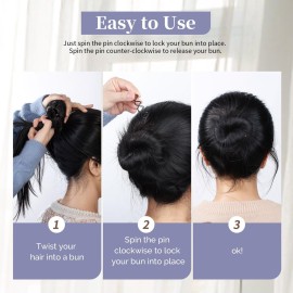 FANDAMEI 50PCS Spiral Hair Pins, Spin Pins Non-Scratch Round Tips, Twist Screw Hair Pin for Women Bun Hair Style DIY, Spiral Bobby Pins Black FANDAMEI 50PCS Spiral Hair Pins, Spin Pins Non-Scratch Round Tips, Twist Screw Hair Pin for Women Bun Hair Style DIY, Spiral Bobby Pins Black