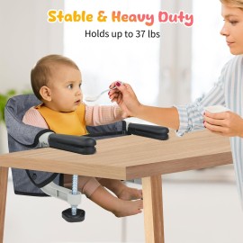 Hook on High Chair: High Chair for Babies and Toddlers 6-36 Months, Portable and Foldable High Chair for Home and Travel, Baby Feeding Chair, Setup in Seconds - Includes Carry Bag (Grey) Hook on High Chair: High Chair for Babies and Toddlers 6-36 Months, Portable and Foldable High Chair for Home and Travel, Baby Feeding Chair, Setup in Seconds - Includes Carry Bag (Grey)