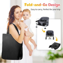 Hook on High Chair: High Chair for Babies and Toddlers 6-36 Months, Portable and Foldable High Chair for Home and Travel, Baby Feeding Chair, Setup in Seconds - Includes Carry Bag (Grey) Hook on High Chair: High Chair for Babies and Toddlers 6-36 Months, Portable and Foldable High Chair for Home and Travel, Baby Feeding Chair, Setup in Seconds - Includes Carry Bag (Grey)