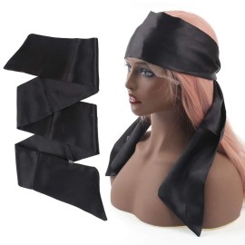 Leeven 2 Pcs Silky Edge Scarves 4.5\'x54\' Large Wig Grip Band Women\'s Satin Headband For Lace Front Wigs Non Slip Hair Wrap Black Edge Laying Scarf For Makeup, Facial, Sport, Yoga Leeven 2 Pcs Silky Edge Scarves 4.5\'x54\' Large Wig Grip Band Women\'s Satin Headband For Lace Front Wigs Non Slip Hair Wrap Black Edge Laying Scarf For Makeup, Facial, Sport, Yoga
