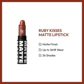 Ruby Kisses Lipstick, Matte Finish, Long-Lasting, Highly Pigmented, Smooth Apply, Full Coverage Lip Color Makeup (Rosy Brown) Ruby Kisses Lipstick, Matte Finish, Long-Lasting, Highly Pigmented, Smooth Apply, Full Coverage Lip Color Makeup (Rosy Brown)