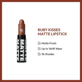 Ruby Kisses Lipstick, Matte Finish, Long-Lasting, Highly Pigmented, Smooth Apply, Full Coverage Lip Color Makeup (Dolce RK) Ruby Kisses Lipstick, Matte Finish, Long-Lasting, Highly Pigmented, Smooth Apply, Full Coverage Lip Color Makeup (Dolce RK)