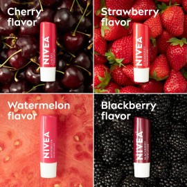 NIVEA Lip Care, Fruity Tinted Lip Balm Variety Pack, Skin Care Gifts for Mom, Cherry, Strawberry, Blackberry and Watermelon Flavors, 3-in-1 Moisture, Repair and Color, 0.17 Oz Stick, Pack of 4 NIVEA Lip Care, Fruity Tinted Lip Balm Variety Pack, Skin Care Gifts for Mom, Cherry, Strawberry, Blackberry and Watermelon Flavors, 3-in-1 Moisture, Repair and Color, 0.17 Oz Stick, Pack of 4