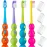 Kids Toothbrush 4 Pack - Soft Bristles with Suction Cup - Toothbrush Kids, Child Sized Brush Heads, 3-10 Year Old Kid Toothbrush with Easy Storage - Toddler, Girl and Boy Set (4-Pack, Multi-Color)