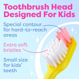 Kids Toothbrush 4 Pack - Soft Bristles with Suction Cup - Toothbrush Kids, Child Sized Brush Heads, 3-10 Year Old Kid Toothbrush with Easy Storage - Toddler, Girl and Boy Set (4-Pack, Multi-Color) Kids Toothbrush 4 Pack - Soft Bristles with Suction Cup - Toothbrush Kids, Child Sized Brush Heads, 3-10 Year Old Kid Toothbrush with Easy Storage - Toddler, Girl and Boy Set (4-Pack, Multi-Color)