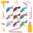 Hair Tinsel Kit 12 Colors, 2500 Strands 48 Inches Sparkling Tinsel Hair Extensions with Tool, Fairy Hair Tinsel for Birthday Halloween Christmas New Year Party
