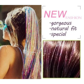 Hair Tinsel Kit 12 Colors, 2500 Strands 48 Inches Sparkling Tinsel Hair Extensions with Tool, Fairy Hair Tinsel for Birthday Halloween Christmas New Year Party Hair Tinsel Kit 12 Colors, 2500 Strands 48 Inches Sparkling Tinsel Hair Extensions with Tool, Fairy Hair Tinsel for Birthday Halloween Christmas New Year Party
