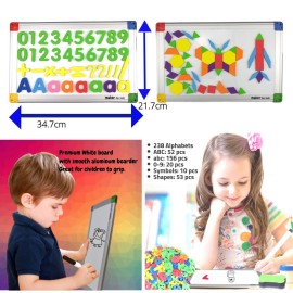 291Pcs ABC Magnets Board Magnetic Letters Numbers and Shapes Maker for Kids and Toddlers with Storage Double-Side Drawing Whiteboard Uppercase Lowercase Foam Alphabets Games Set