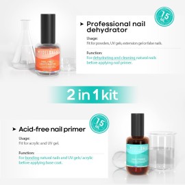 modelones 15 ml Nail Dehydrator and Primer, Acid Free Natural Nail Prep Dehydrate & Bond Primer Kit, Hema-Free Acrylic Nail Supplies Primer modelones 15 ml Nail Dehydrator and Primer, Acid Free Natural Nail Prep Dehydrate & Bond Primer Kit, Hema-Free Acrylic Nail Supplies Primer