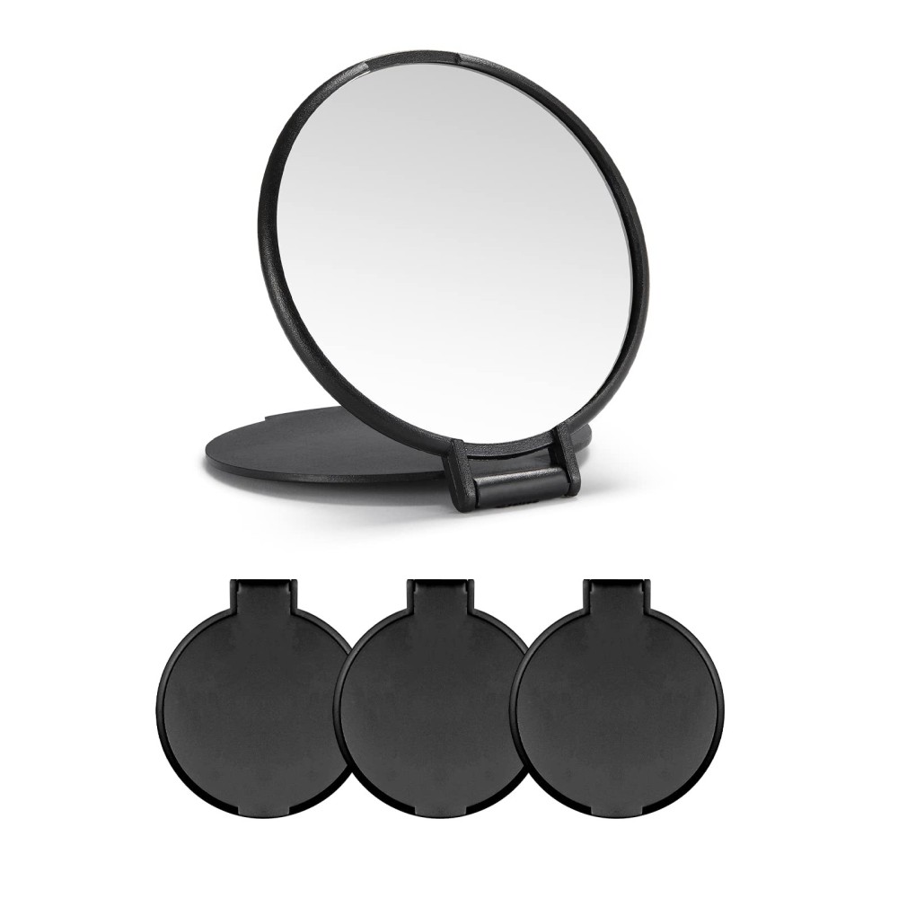 Compact Mirror Bulk Round Makeup Mirror for Purse, Set of 3, 2.6 L x 2.37 W (Black) Compact Mirror Bulk Round Makeup Mirror for Purse, Set of 3, 2.6 L x 2.37 W (Black)