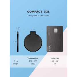 Compact Mirror Bulk Round Makeup Mirror for Purse, Set of 3, 2.6 L x 2.37 W (Black) Compact Mirror Bulk Round Makeup Mirror for Purse, Set of 3, 2.6 L x 2.37 W (Black)