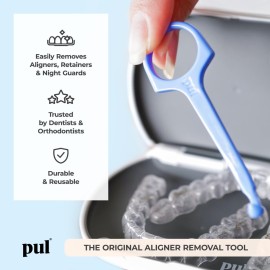 PUL Pack of 2 Reusable Clear Aligner Removal Tool - Compatible with Invisalign, Removable Braces, Retainers & Trays - Easy-to-Use Device Remover, Dental & Oral Hygiene Care Product - Blue PUL Pack of 2 Reusable Clear Aligner Removal Tool - Compatible with Invisalign, Removable Braces, Retainers & Trays - Easy-to-Use Device Remover, Dental & Oral Hygiene Care Product - Blue