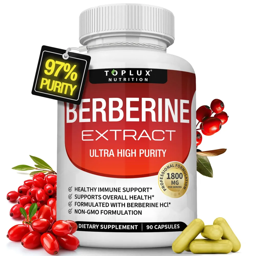 Berberine Supplement 1800mg - Berberine HCL 97% Tested Ultra High Purity Premium Berberine Extract to Support Overall Health, High Potency Berberine Plus Non-GMO Vegan Men Women, 90 Capsules Berberine Supplement 1800mg - Berberine HCL 97% Tested Ultra High Purity Premium Berberine Extract to Support Overall Health, High Potency Berberine Plus Non-GMO Vegan Men Women, 90 Capsules