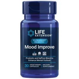 Life Extension FLORASSIST Mood - Probiotic & Saffron Blend - Gluten-Free, Non-GMO, Vegetarian - 30 Capsules