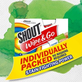 Shout Wipes - Portable Stain Treater Towelettes - (6- Pack,72 Wipes Count) Shout Wipes - Portable Stain Treater Towelettes - (6- Pack,72 Wipes Count)