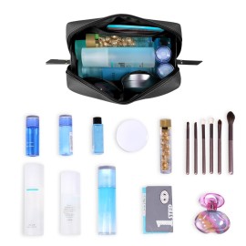 PU Leather Makeup Bag Travel Cosmetic Bag Organizer Make up Bag with Organization Pockets for Women (Large, Black) PU Leather Makeup Bag Travel Cosmetic Bag Organizer Make up Bag with Organization Pockets for Women (Large, Black)