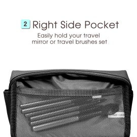 PU Leather Makeup Bag Travel Cosmetic Bag Organizer Make up Bag with Organization Pockets for Women (Large, Black) PU Leather Makeup Bag Travel Cosmetic Bag Organizer Make up Bag with Organization Pockets for Women (Large, Black)