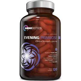 Organic Evening Primrose Oil for Women, Clinical Strength 1500mg per Capsule - 10% GLA, Cold-Pressed, Non-GMO, Hormone Balance for Women, Aceite De Onagra Organico - 120 Vegan Softgel Capsules