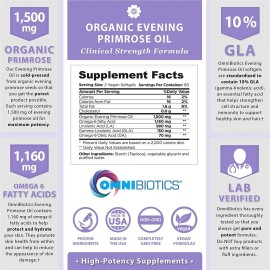Organic Evening Primrose Oil for Women, Clinical Strength 1500mg per Capsule - 10% GLA, Cold-Pressed, Non-GMO, Hormone Balance for Women, Aceite De Onagra Organico - 120 Vegan Softgel Capsules Organic Evening Primrose Oil for Women, Clinical Strength 1500mg per Capsule - 10% GLA, Cold-Pressed, Non-GMO, Hormone Balance for Women, Aceite De Onagra Organico - 120 Vegan Softgel Capsules