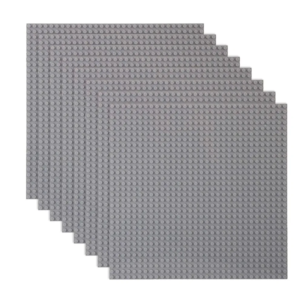 LVHERO Classic Baseplates Building Plates for Building Bricks 100% Compatible with All Major Brands-Baseplate, 10in x 10in, Pack of 8 (Gray)