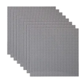 LVHERO Classic Baseplates Building Plates for Building Bricks 100% Compatible with All Major Brands-Baseplate, 10in x 10in, Pack of 8 (Gray)