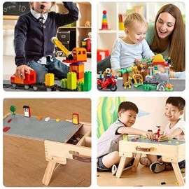 LVHERO Classic Baseplates Building Plates for Building Bricks 100% Compatible with All Major Brands-Baseplate, 10in x 10in, Pack of 8 (Gray)