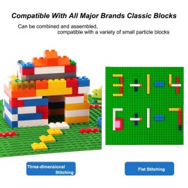 LVHERO Classic Baseplates Building Plates for Building Bricks 100% Compatible with All Major Brands-Baseplate, 10in x 10in, Pack of 8 (Green)