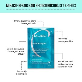 Malibu C Mini Malibu Rehab Hard Water Wellness - Contains 2 Remedy Packets - At-Home Hair Reconstructor and Mineral Removal Remedy - Sulfate Free Hair Care