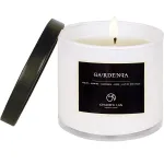 Chloefu LAN Premium Gardenia Scented Candle for Men & Women, Highly Scented, 7.1oz|45 Hour Long Lasting, All Natural Soy Candles, Home Decor, White Glass Jar Candle with Gift Box