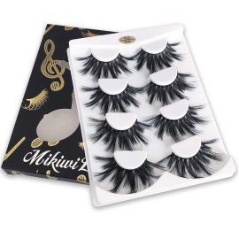 MIKIWI 25mm Lashes, Dramatic 6D Faux Mink Lashes, Fluffy Volume Eyelashes, Thick Crossed Lashes, Long Faux 25mm Mink Lashes (6D4-05) MIKIWI 25mm Lashes, Dramatic 6D Faux Mink Lashes, Fluffy Volume Eyelashes, Thick Crossed Lashes, Long Faux 25mm Mink Lashes (6D4-05)