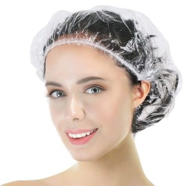 Years calm 30PCS Disposable Shower Caps, Clear Shower Caps for Travel, large Plastic Hair Caps for Women, Home Use, Hotel (30PCS large Size 20.5