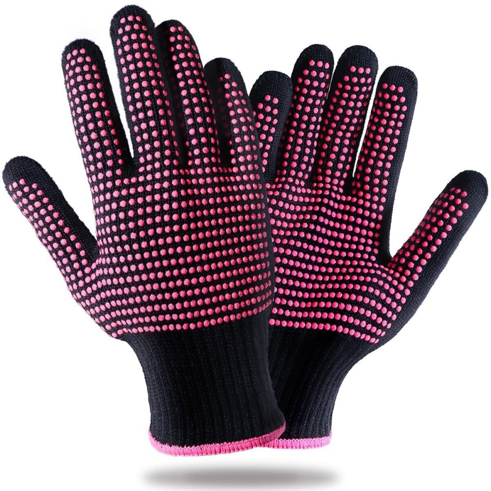 Teenitor 2 Pcs Heat Resistant Gloves With Silicone Bumps, Professional Heat Proof Glove Mitts For Hair Styling Curling Iron Wand Flat Iron Hot-Air Brushes Sublimation Gloves Rose Red Teenitor 2 Pcs Heat Resistant Gloves With Silicone Bumps, Professional Heat Proof Glove Mitts For Hair Styling Curling Iron Wand Flat Iron Hot-Air Brushes Sublimation Gloves Rose Red