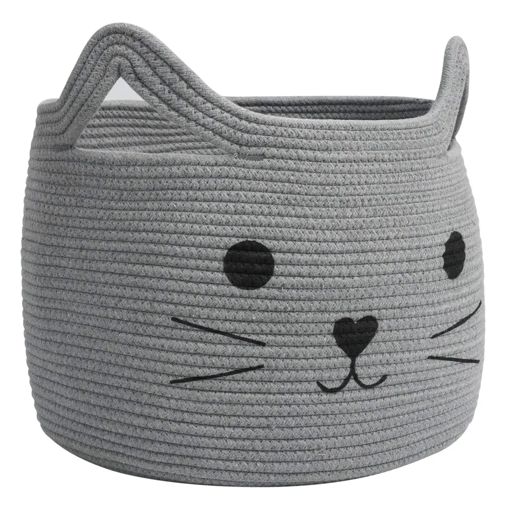 HiChen Large Woven Cotton Rope Storage Basket, Baby Laundry Basket Organizer for Towels, Blanket, Toys, Clothes, Gifts | Pet Gift Baskets for Cat, Dog - 15.7 L11.8 H, Gray HiChen Large Woven Cotton Rope Storage Basket, Baby Laundry Basket Organizer for Towels, Blanket, Toys, Clothes, Gifts | Pet Gift Baskets for Cat, Dog - 15.7 L11.8 H, Gray
