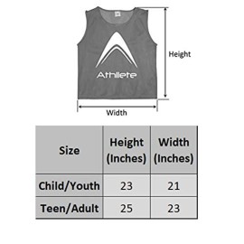 Athllete LITEMESH Pinnies Scrimmage Vests Team Practice Jersey for Child Youth (12 Jerseys) Lightweight Pennys