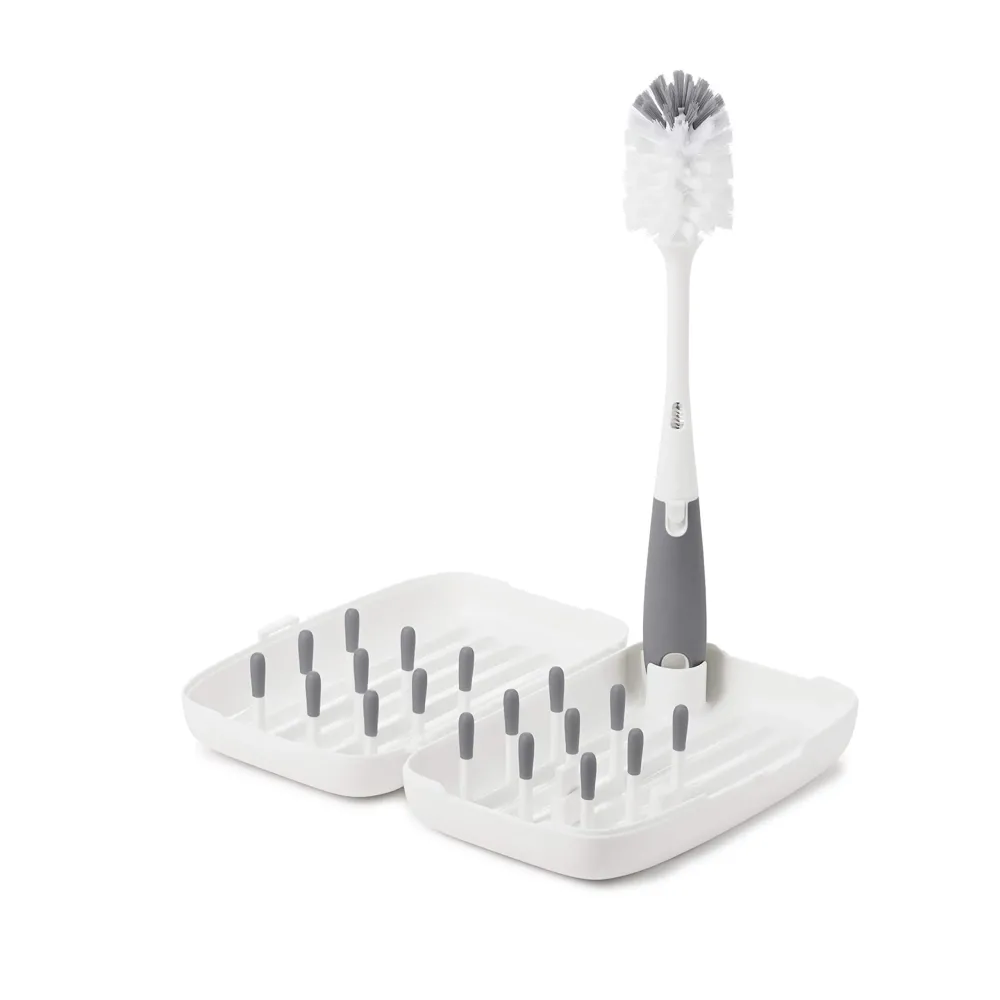 OXO Tot Travel Size Drying Rack with Bottle Brush- Gray OXO Tot Travel Size Drying Rack with Bottle Brush- Gray