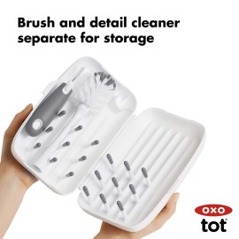 OXO Tot Travel Size Drying Rack with Bottle Brush- Gray OXO Tot Travel Size Drying Rack with Bottle Brush- Gray