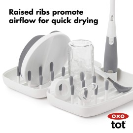 OXO Tot Travel Size Drying Rack with Bottle Brush- Gray OXO Tot Travel Size Drying Rack with Bottle Brush- Gray