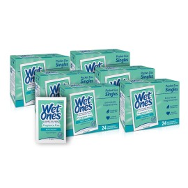 Wet Ones Hand and Face Wipes Singles,Unscented Wipes for Sensitive Skin | Individual Wipes, Hand Wipes Individually Wrapped| 24 ct. (6 pack) Wet Ones Hand and Face Wipes Singles,Unscented Wipes for Sensitive Skin | Individual Wipes, Hand Wipes Individually Wrapped| 24 ct. (6 pack)