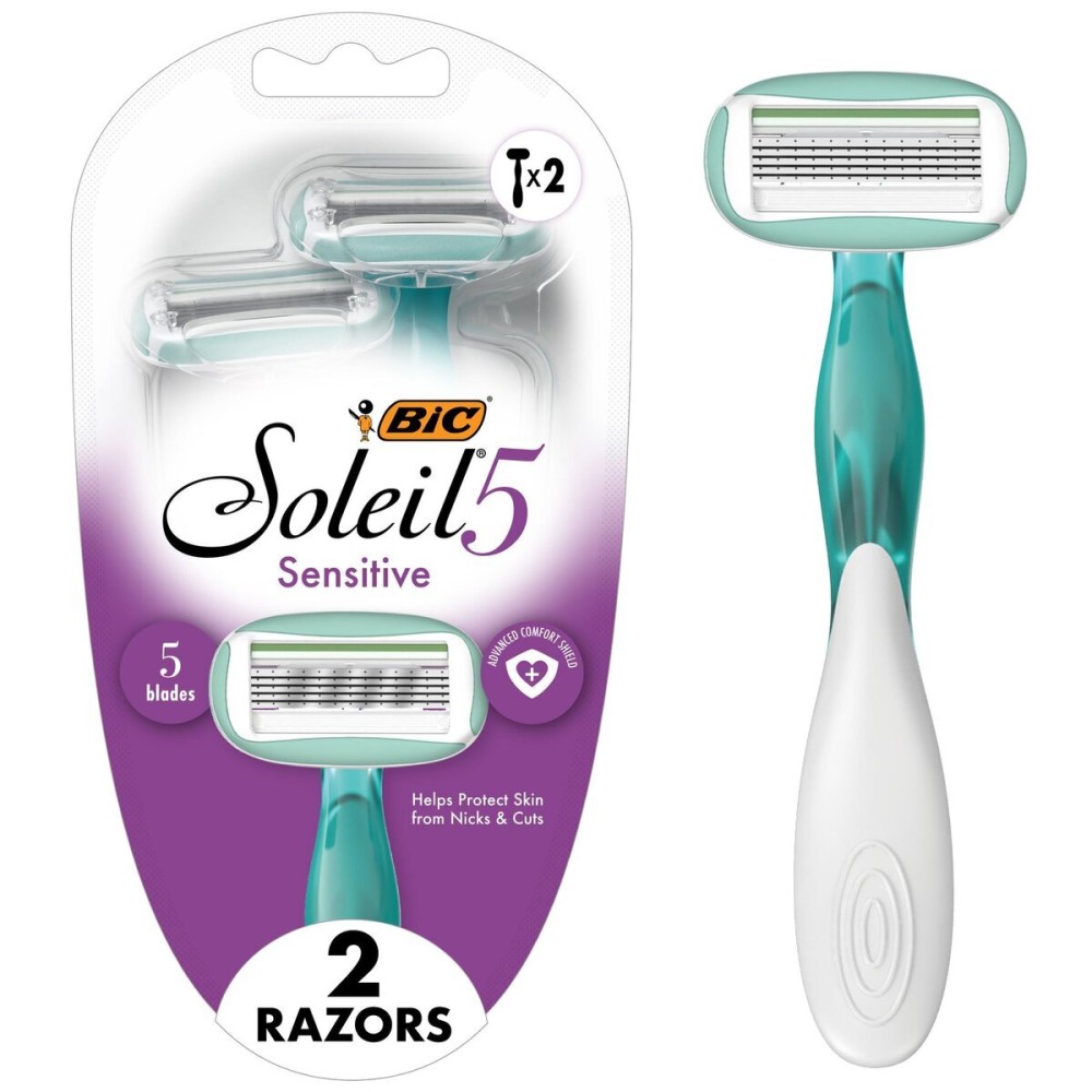 BIC Soleil Sensitive Advanced Women\'s Disposable Razors with 5 Blades, Designed for a Closer Shave,Gift for Women, 2-Pack BIC Soleil Sensitive Advanced Women\'s Disposable Razors with 5 Blades, Designed for a Closer Shave,Gift for Women, 2-Pack