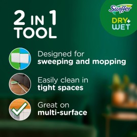 Swiffer Sweeper 2-in-1 Dry + Wet Floor Mopping and Sweeping Kit, Multi-Surface Kit for Floor Cleaning, Kit Includes 1 Sweeper, 14 Dry Sweeping Cloths, 5 Wet Mopping Cloths Swiffer Sweeper 2-in-1 Dry + Wet Floor Mopping and Sweeping Kit, Multi-Surface Kit for Floor Cleaning, Kit Includes 1 Sweeper, 14 Dry Sweeping Cloths, 5 Wet Mopping Cloths