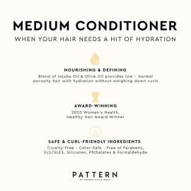 PATTERN Beauty by Tracee Ellis Ross Medium Conditioner - Hydration & Slip for Curly Hair 3a-4a, 13 Fl Oz