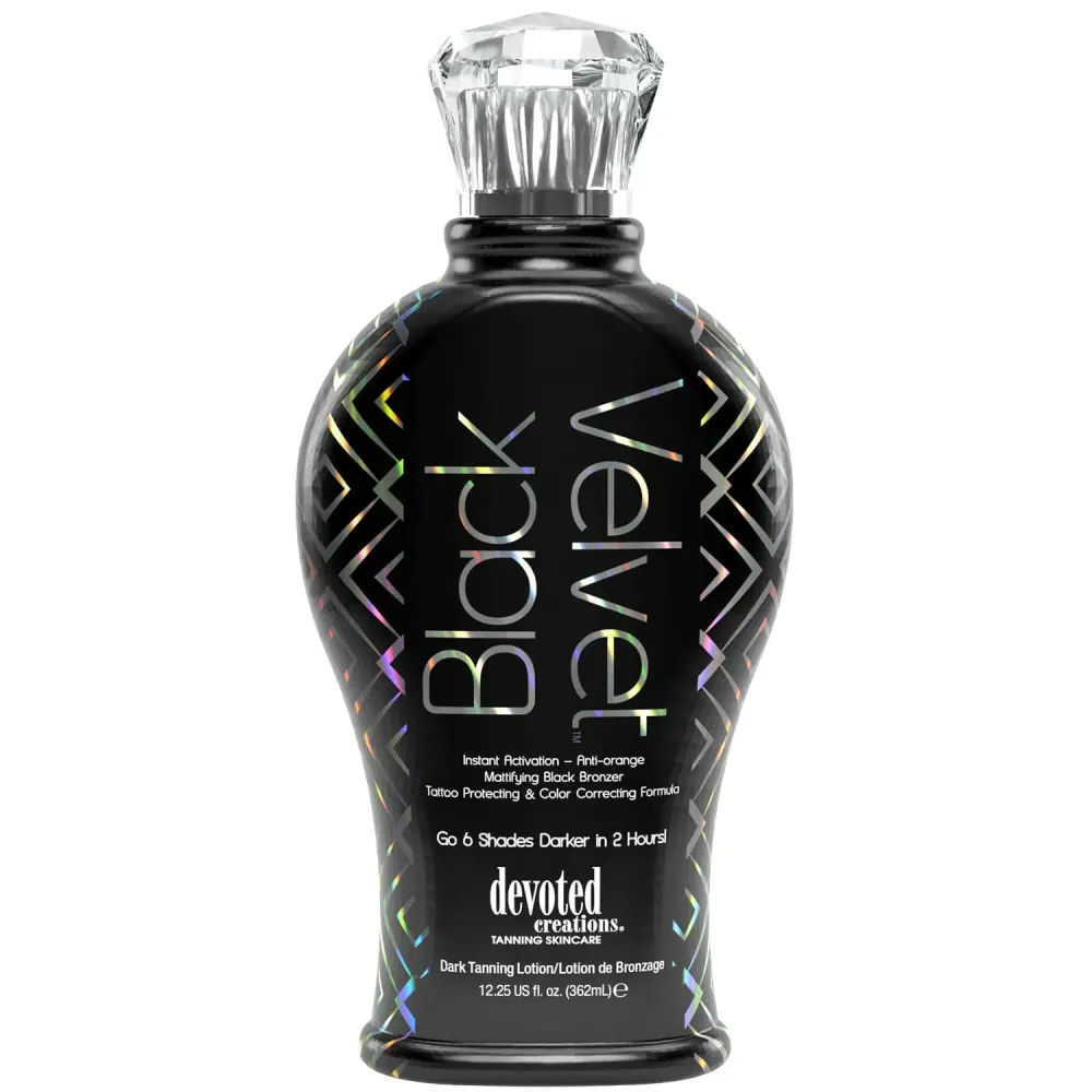 Devoted Creations Black Velvet Anti-Orange Mattifying Black Bronzer Tanning Lotion 12.25 oz Devoted Creations Black Velvet Anti-Orange Mattifying Black Bronzer Tanning Lotion 12.25 oz