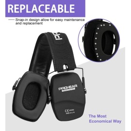 PROHEAR 016 Ear Protection Safety Earmuffs for Shooting, NRR 26dB Noise Reduction Slim Passive Hearing Protector with Low-Profile Earcups, Compact Foldable Ear Defenders for Gun Range, Hunting (Black) PROHEAR 016 Ear Protection Safety Earmuffs for Shooting, NRR 26dB Noise Reduction Slim Passive Hearing Protector with Low-Profile Earcups, Compact Foldable Ear Defenders for Gun Range, Hunting (Black)