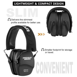 PROHEAR 016 Ear Protection Safety Earmuffs for Shooting, NRR 26dB Noise Reduction Slim Passive Hearing Protector with Low-Profile Earcups, Compact Foldable Ear Defenders for Gun Range, Hunting (Black) PROHEAR 016 Ear Protection Safety Earmuffs for Shooting, NRR 26dB Noise Reduction Slim Passive Hearing Protector with Low-Profile Earcups, Compact Foldable Ear Defenders for Gun Range, Hunting (Black)