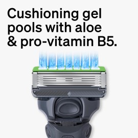 Schick Hydro Sensitive Razor, 1 Razor Handle and 17 Cartridges | Razors for Men Sensitive Skin, 5 Blade Razor Men, Mens Razors for Shaving, Razor Blades for Men, 1 Handle with 17 Razor Blades Refills