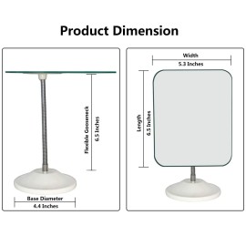 YEAKE Adjustable Flexible Gooseneck Makeup Mirror,360Rotation Folding Portable Desk Vanity Mirror with Stand Shower Shaving Cosmetic Mirror Square YEAKE Adjustable Flexible Gooseneck Makeup Mirror,360Rotation Folding Portable Desk Vanity Mirror with Stand Shower Shaving Cosmetic Mirror Square