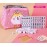 HenMerry Chinese Mahjong Set 144 Tiles Mahjong Accessories Handbag Tablecloth Chinese Classic Tile Mini Mahjong Travel Set 24MM Pink